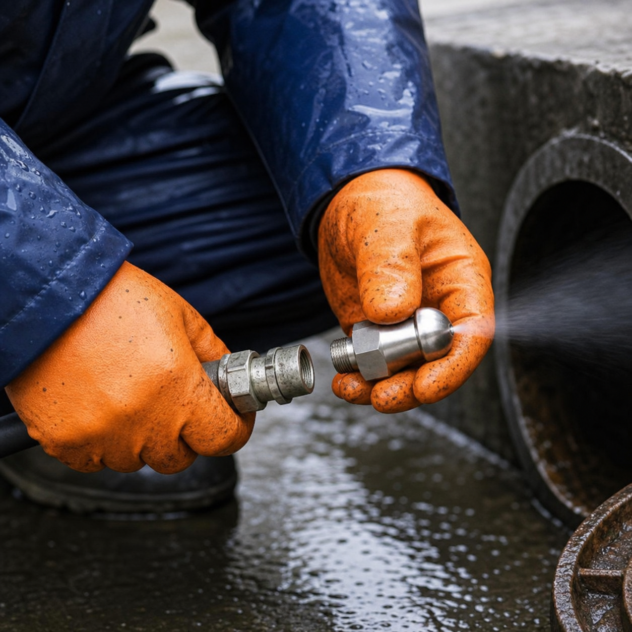 Técnico preparando una tobera compacta SE1