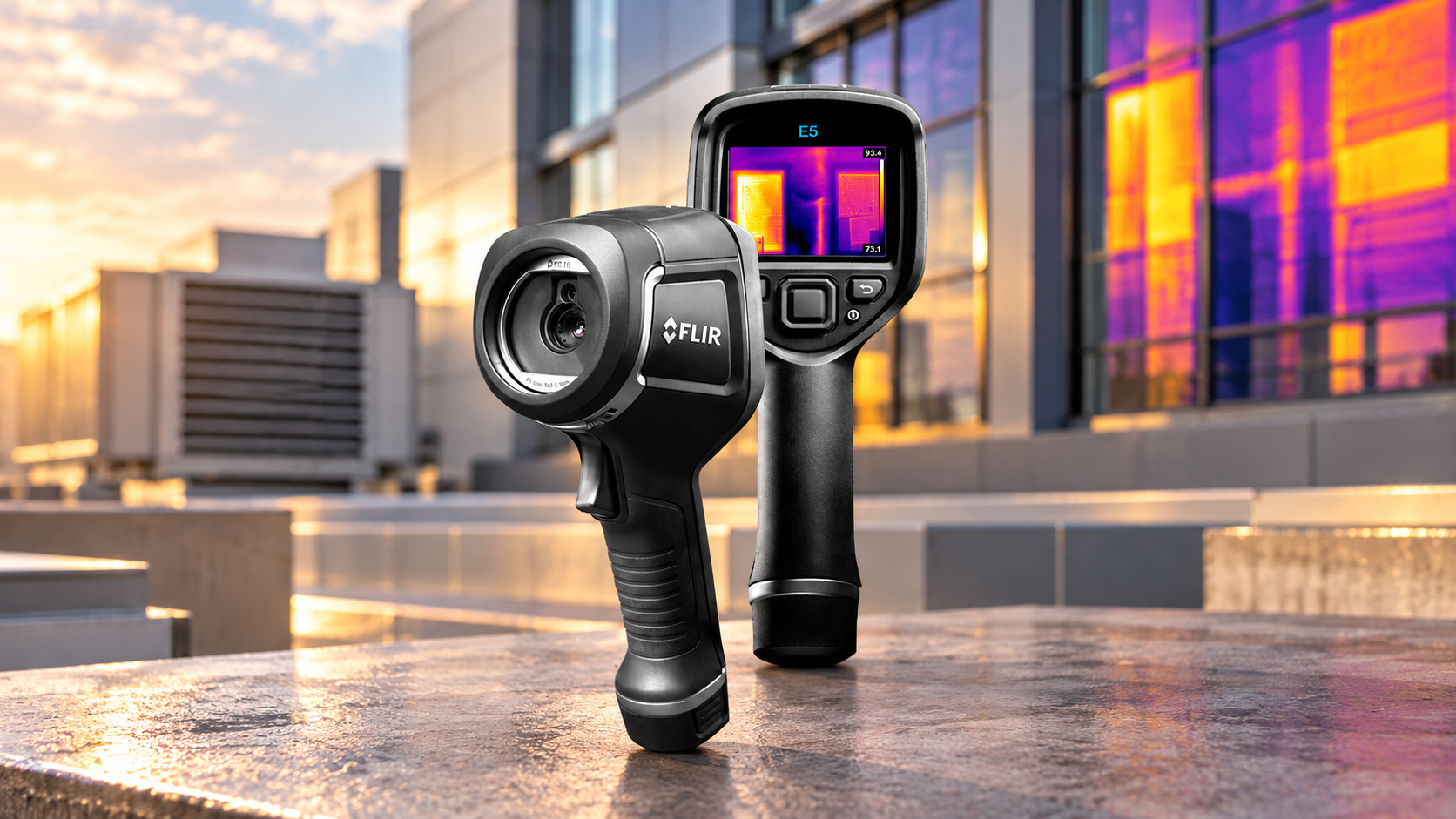 Composición editorial de FLIR E5 Pro WiFi