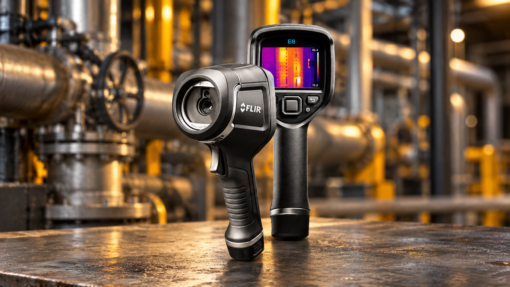 Composición editorial del producto FLIR E8 Pro